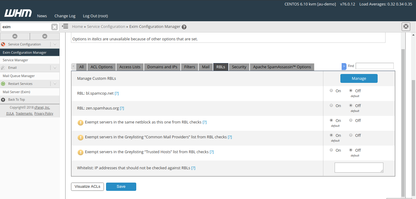 cPanel Spam mitigation